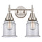 Caden Bath Vanity Light shown in the Satin Nickel finish with a Clear shade