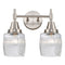 Caden Bath Vanity Light shown in the Satin Nickel finish with a Clear Halophane shade