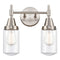 Caden Bath Vanity Light shown in the Satin Nickel finish with a Clear shade