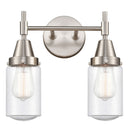 Caden Bath Vanity Light shown in the Satin Nickel finish with a Seedy shade