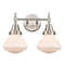 Caden Bath Vanity Light shown in the Satin Nickel finish with a Matte White shade