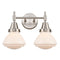 Caden Bath Vanity Light shown in the Satin Nickel finish with a Matte White shade