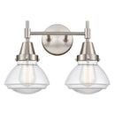 Caden Bath Vanity Light shown in the Satin Nickel finish with a Clear shade