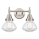 Caden Bath Vanity Light shown in the Satin Nickel finish with a Clear shade