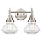 Caden Bath Vanity Light shown in the Satin Nickel finish with a Clear shade