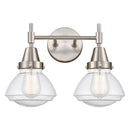 Caden Bath Vanity Light shown in the Satin Nickel finish with a Seedy shade