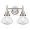 Caden Bath Vanity Light shown in the Satin Nickel finish with a Seedy shade