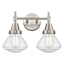 Caden Bath Vanity Light shown in the Satin Nickel finish with a Seedy shade