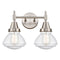 Caden Bath Vanity Light shown in the Satin Nickel finish with a Seedy shade