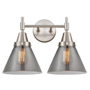 Caden Bath Vanity Light shown in the Satin Nickel finish with a Plated Smoke shade