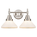 Caden Bath Vanity Light shown in the Satin Nickel finish with a Matte White shade