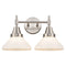 Caden Bath Vanity Light shown in the Satin Nickel finish with a Matte White shade