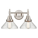 Caden Bath Vanity Light shown in the Satin Nickel finish with a Seedy shade