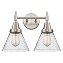 Caden Bath Vanity Light shown in the Satin Nickel finish with a Seedy shade