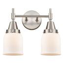 Caden Bath Vanity Light shown in the Satin Nickel finish with a Matte White shade