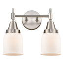 Caden Bath Vanity Light shown in the Satin Nickel finish with a Matte White shade