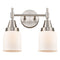 Caden Bath Vanity Light shown in the Satin Nickel finish with a Matte White shade