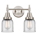 Caden Bath Vanity Light shown in the Satin Nickel finish with a Clear shade