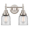 Caden Bath Vanity Light shown in the Satin Nickel finish with a Clear shade