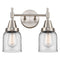 Caden Bath Vanity Light shown in the Satin Nickel finish with a Clear shade