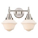 Caden Bath Vanity Light shown in the Satin Nickel finish with a Matte White shade