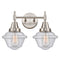 Caden Bath Vanity Light shown in the Satin Nickel finish with a Seedy shade