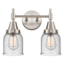 Caden Bath Vanity Light shown in the Satin Nickel finish with a Seedy shade