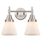 Caden Bath Vanity Light shown in the Satin Nickel finish with a Matte White shade