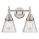 Caden Bath Vanity Light shown in the Satin Nickel finish with a Seedy shade