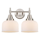 Caden Bath Vanity Light shown in the Satin Nickel finish with a Matte White shade