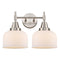 Caden Bath Vanity Light shown in the Satin Nickel finish with a Matte White shade