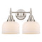 Caden Bath Vanity Light shown in the Satin Nickel finish with a Matte White shade