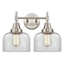 Caden Bath Vanity Light shown in the Satin Nickel finish with a Clear shade