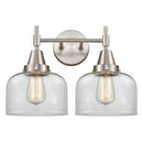 Caden Bath Vanity Light shown in the Satin Nickel finish with a Clear shade