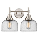 Caden Bath Vanity Light shown in the Satin Nickel finish with a Seedy shade