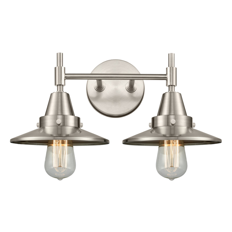 Caden Bath Vanity Light shown in the Satin Nickel finish with a Satin Nickel shade