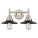 Caden Bath Vanity Light shown in the Satin Nickel finish with a Matte Black shade