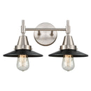 Caden Bath Vanity Light shown in the Satin Nickel finish with a Matte Black shade