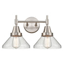 Caden Bath Vanity Light shown in the Satin Nickel finish with a Seedy shade