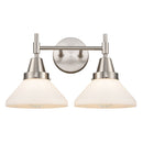 Caden Bath Vanity Light shown in the Satin Nickel finish with a Matte White shade