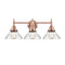 Caden Bath Vanity Light shown in the Antique Copper finish with a Clear shade