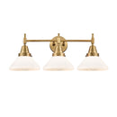 Caden Bath Vanity Light shown in the Brushed Brass finish with a Matte White shade