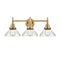 Caden Bath Vanity Light shown in the Brushed Brass finish with a Clear shade