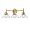 Caden Bath Vanity Light shown in the Brushed Brass finish with a Seedy shade