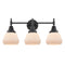 Caden Bath Vanity Light shown in the Matte Black finish with a Matte White shade