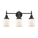 Caden Bath Vanity Light shown in the Matte Black finish with a Matte White shade