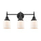 Caden Bath Vanity Light shown in the Matte Black finish with a Matte White shade