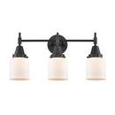 Caden Bath Vanity Light shown in the Matte Black finish with a Matte White shade