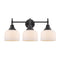 Caden Bath Vanity Light shown in the Matte Black finish with a Matte White shade