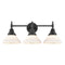 Caden Bath Vanity Light shown in the Matte Black finish with a Matte White shade